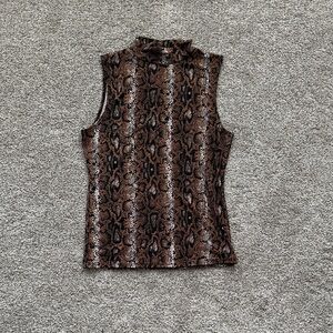 Olivia Rae Brown and Black Snake Print Tank Top